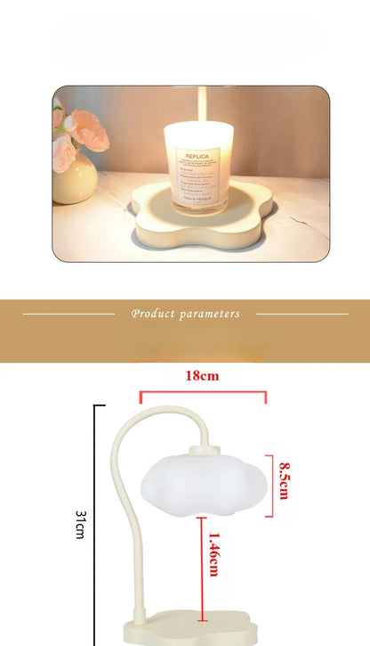 Creative Cloud-Shaped Wax Melt Lamp with Timer  Aromatherapy Night Light, Scented Candle Warmer, Stylish Desk Table Lamp