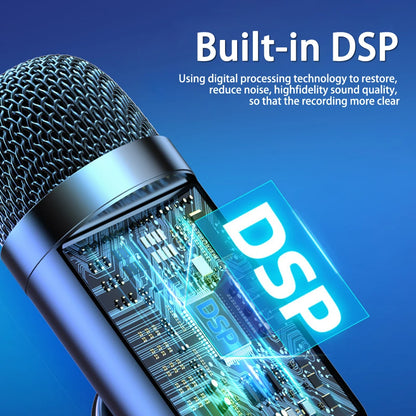 USB Gaming PC Microphone for Streaming Podcasts Desktop Wired Microphone Game Conference Recording Noise Cancelling Microphone
