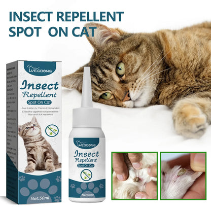 Pet Flea Killer Drops Anti Fleas Cats Ticks Lice Mite Removal Relieve Itching Dogs Ringworm Treatment Pet Insect Removal Drops
