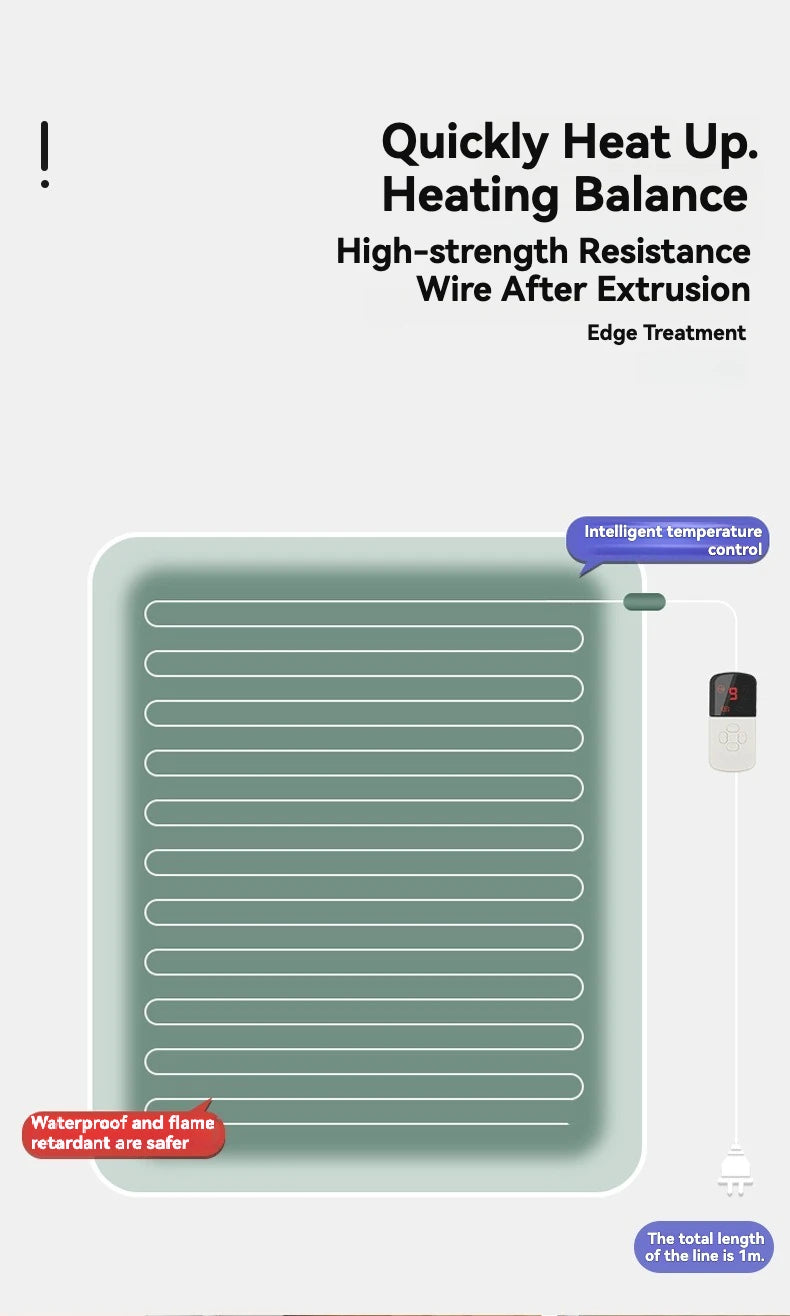 Adjustable Temperature Waterproof Pet Heating Pad Electric Blanket Winter Warmer Dog Mattress for Cats And Dogs US/EU