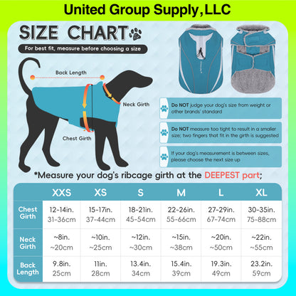 VIVAGLORY Dog Coat Dog Jacket For Winter Fleece Dog Vest For Golden Retriever, Fleece Dog Fleece Coat Dog Parka For Cold Weather Puppy Coat For Medium Dog, Harness Hole Puppy Jacket Dog Coat For Halloween Dog Jacket For Shar