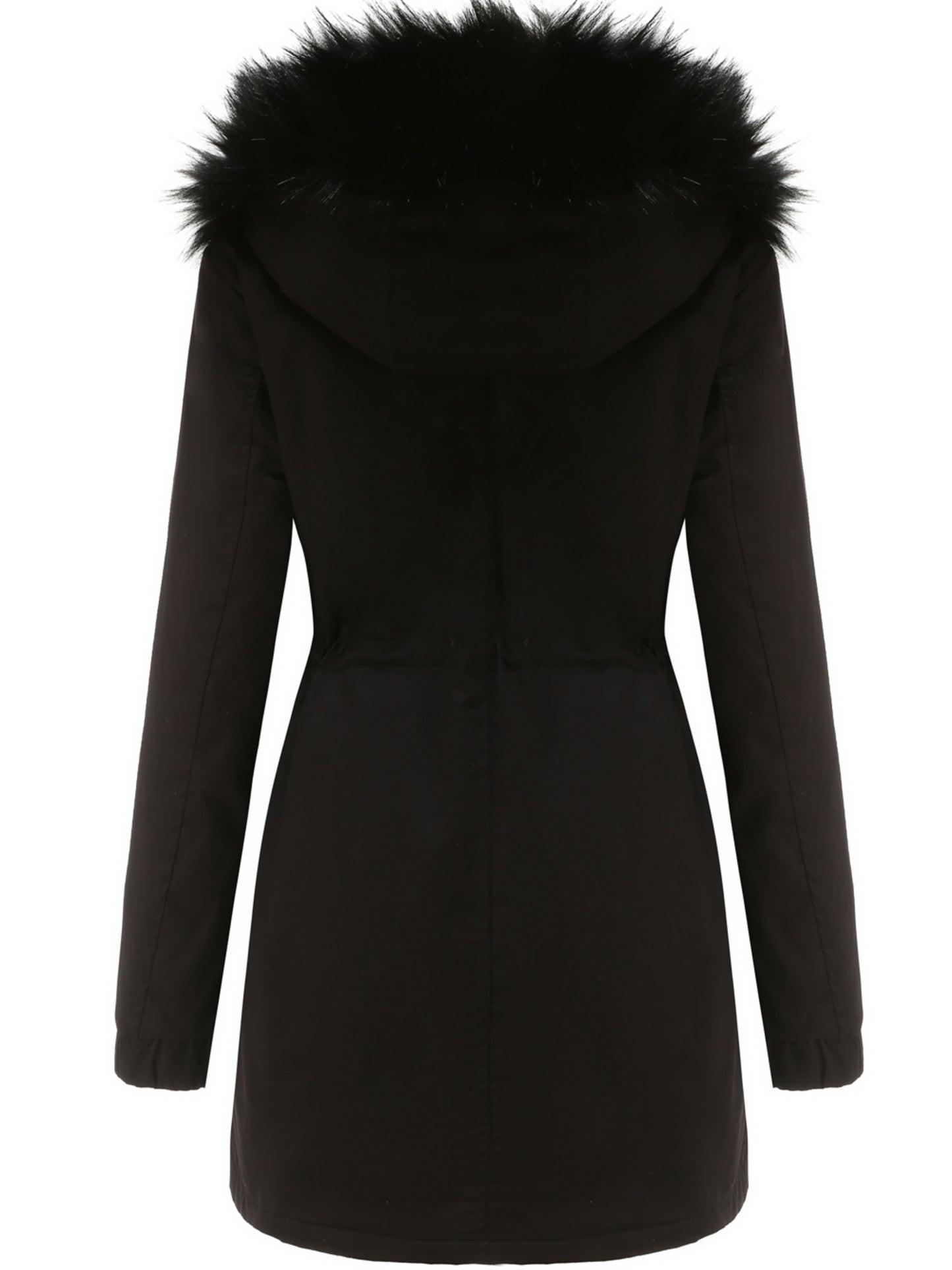 Cozy Fuzzy Trim Parka Hoodie Coat - Thermal Insulation, Long Sleeve, Drawstring Waist, Casual Chic, Fall & Winter Essential, Women's Clothing