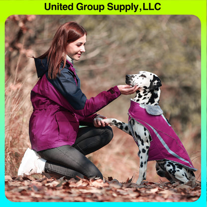 VIVAGLORY Dog Coat Dog Jacket For Winter Fleece Dog Vest For Golden Retriever, Fleece Dog Fleece Coat Dog Parka For Cold Weather Puppy Coat For Medium Dog, Harness Hole Puppy Jacket Dog Coat For Halloween Dog Jacket For Shar