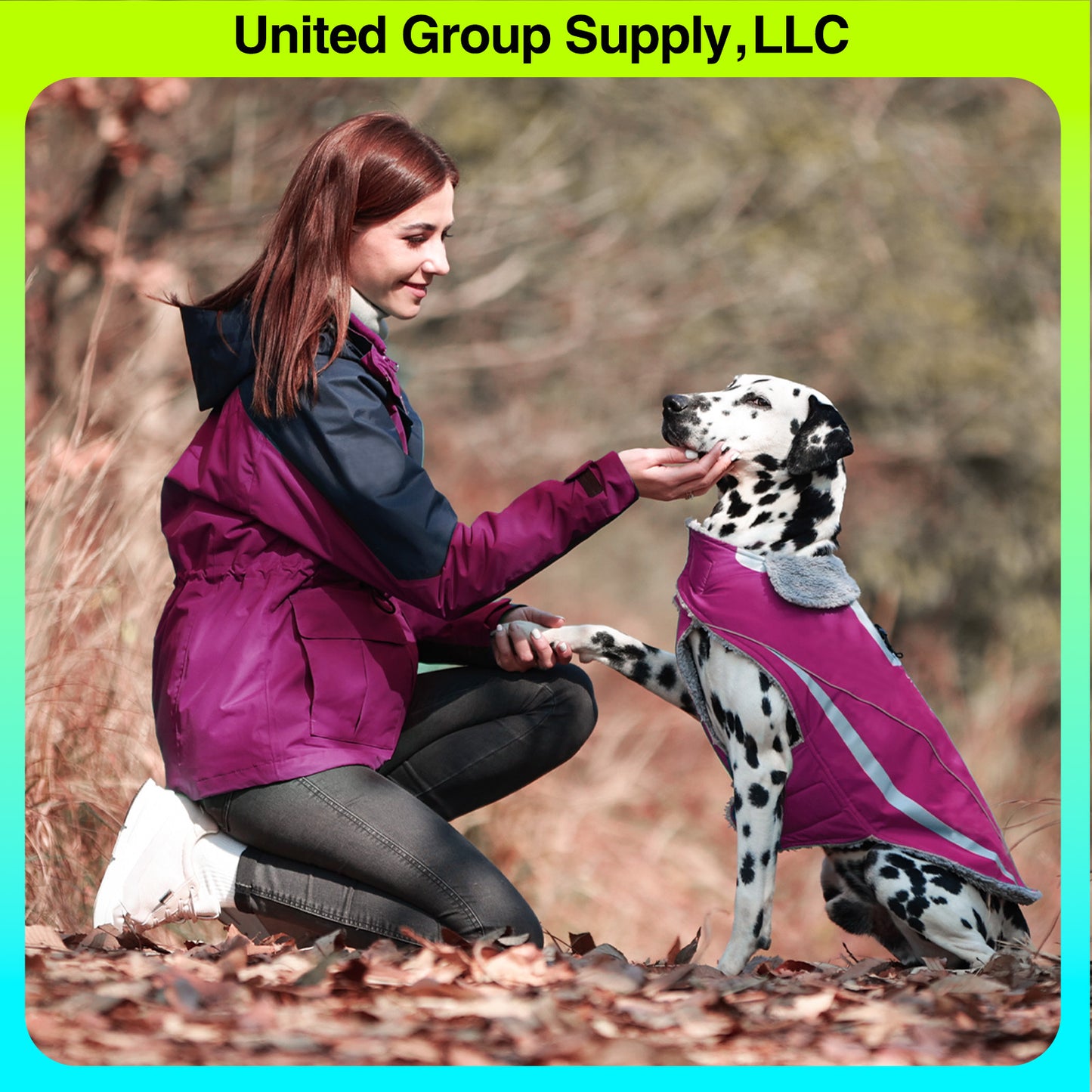 VIVAGLORY Dog Coat Dog Jacket For Winter Fleece Dog Vest For Golden Retriever, Fleece Dog Fleece Coat Dog Parka For Cold Weather Puppy Coat For Medium Dog, Harness Hole Puppy Jacket Dog Coat For Halloween Dog Jacket For Shar