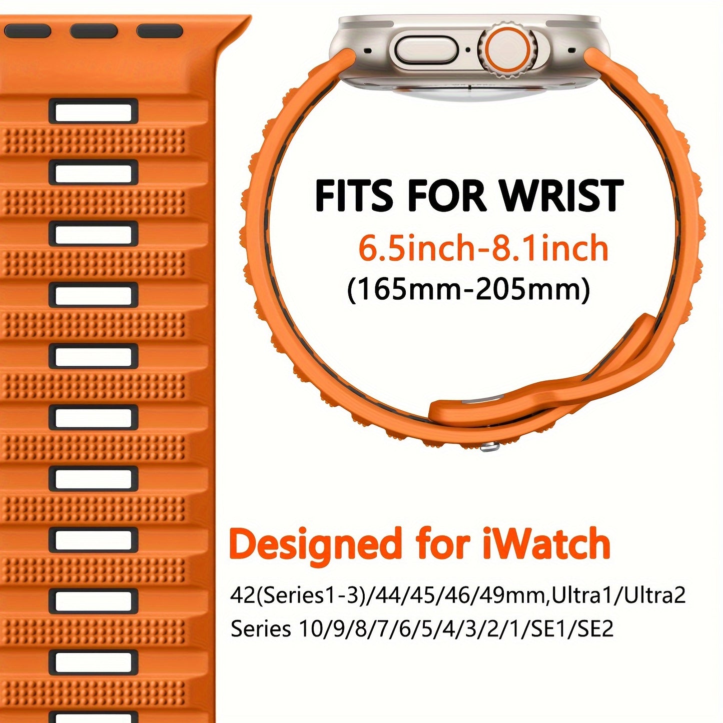 Sport Bands Compatible with Apple Watch Ultra 2/Ultra Band, Compatible with Apple Watch Bands for men 49mm 45mm 44mm 42mm, Silicone Loop Wide Strap for iWatch Series 9 8 7 6 5 4 SE 3 2 1