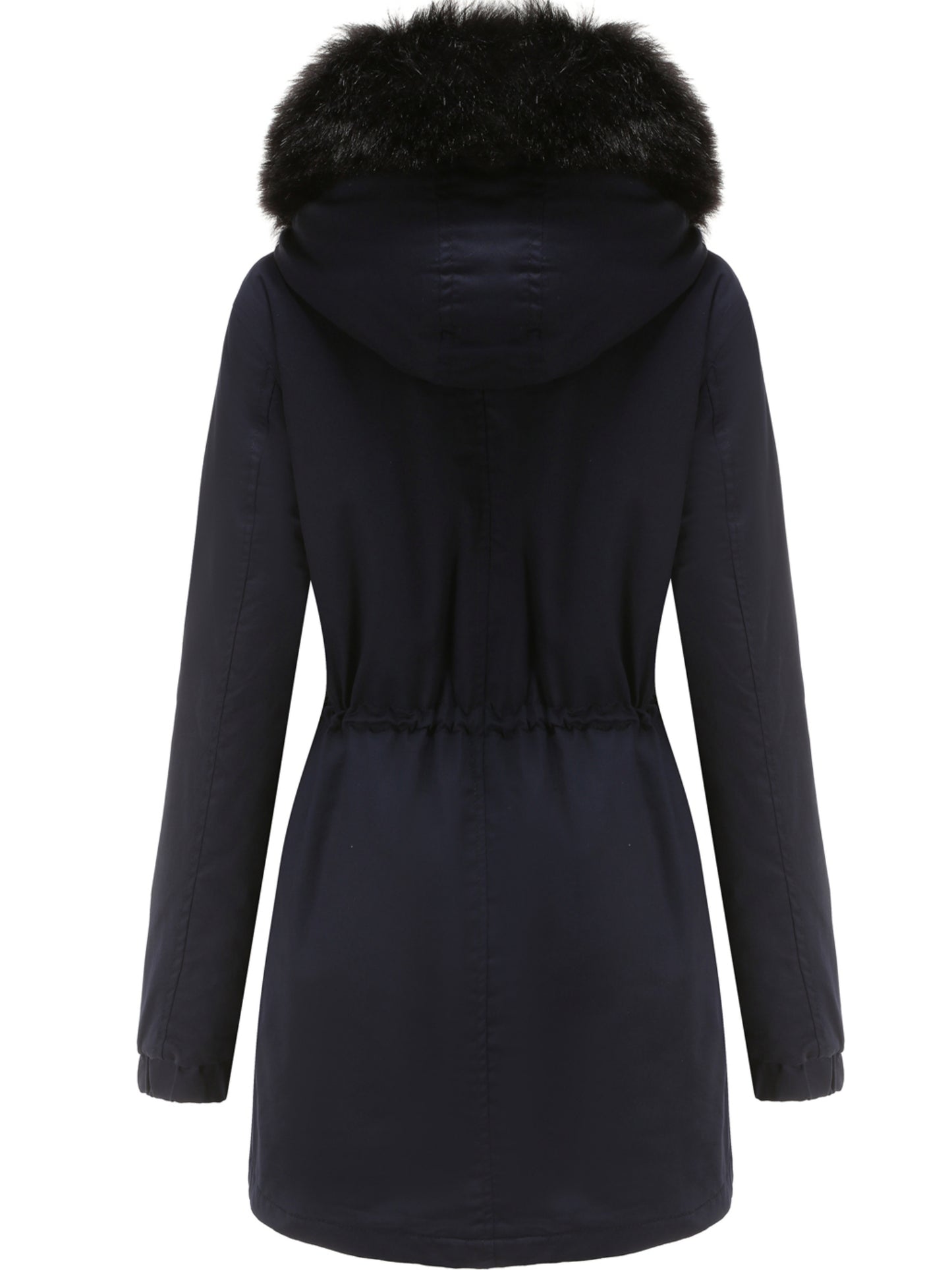 Cozy Fuzzy Trim Parka Hoodie Coat - Thermal Insulation, Long Sleeve, Drawstring Waist, Casual Chic, Fall & Winter Essential, Women's Clothing