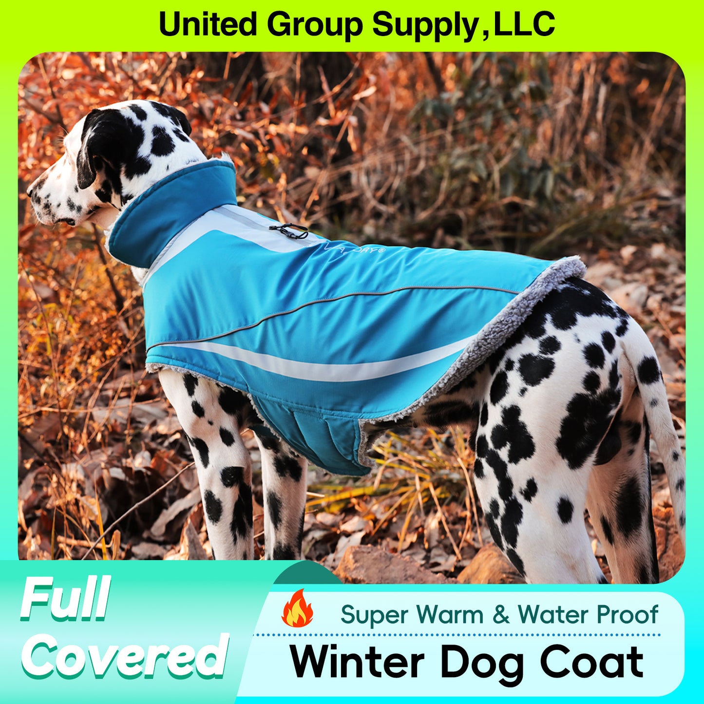 VIVAGLORY Dog Coat Dog Jacket For Winter Fleece Dog Vest For Golden Retriever, Fleece Dog Fleece Coat Dog Parka For Cold Weather Puppy Coat For Medium Dog, Harness Hole Puppy Jacket Dog Coat For Halloween Dog Jacket For Shar