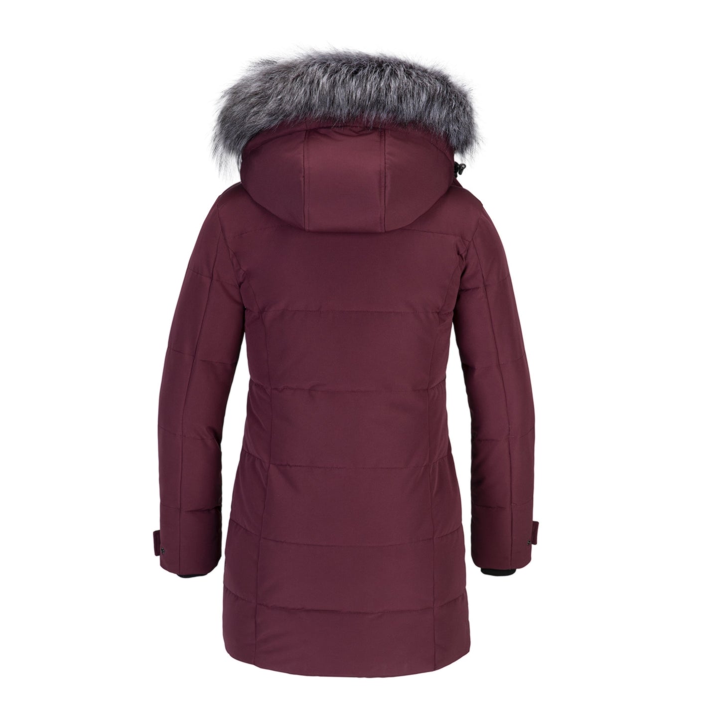 Multiple Pocket Solid Thicken Midi Padded Coat wantdo Women's Winter Puffer Parka Fashion Casual Classic Outdoor Hiking Travel Quilted Jacket Polyester Shell Faux Fur Detachable Hooded Overcoat Long Sleeve Two-way Zipper Yout