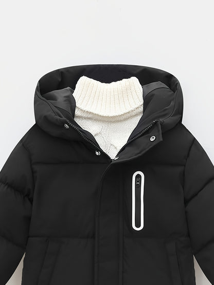Youngsters' WarmthMax Hooded Parka Jacket - Ultra-Thick, Windproof, and Water-Resistant Winter Coat with Multiple Pockets for Boys and Girls, Machine Washable, Easy Care, and Perfect for Outdoor Play