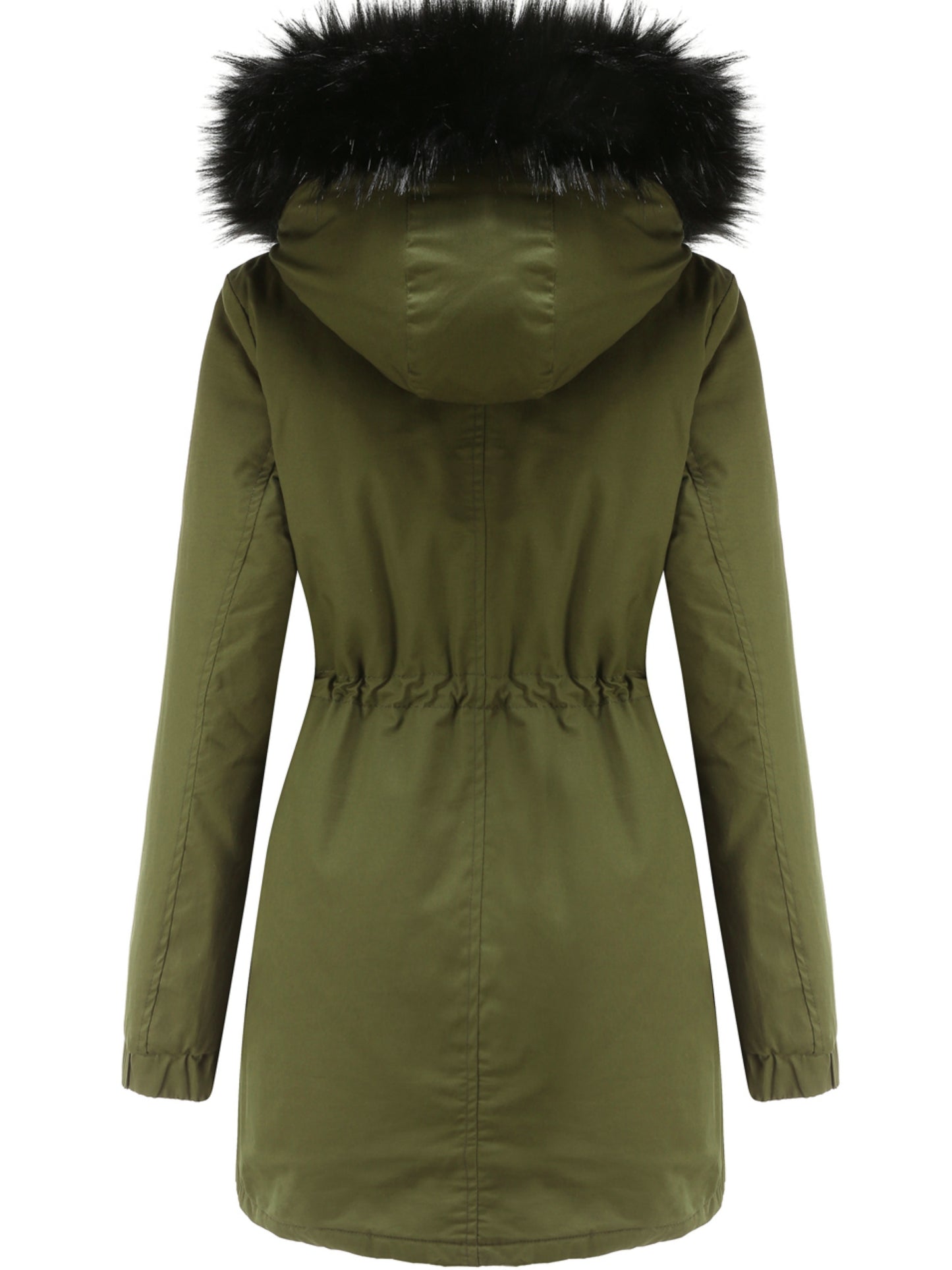 Cozy Fuzzy Trim Parka Hoodie Coat - Thermal Insulation, Long Sleeve, Drawstring Waist, Casual Chic, Fall & Winter Essential, Women's Clothing