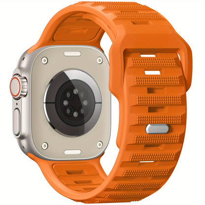 Sport Bands Compatible with Apple Watch Ultra 2/Ultra Band, Compatible with Apple Watch Bands for men 49mm 45mm 44mm 42mm, Silicone Loop Wide Strap for iWatch Series 9 8 7 6 5 4 SE 3 2 1